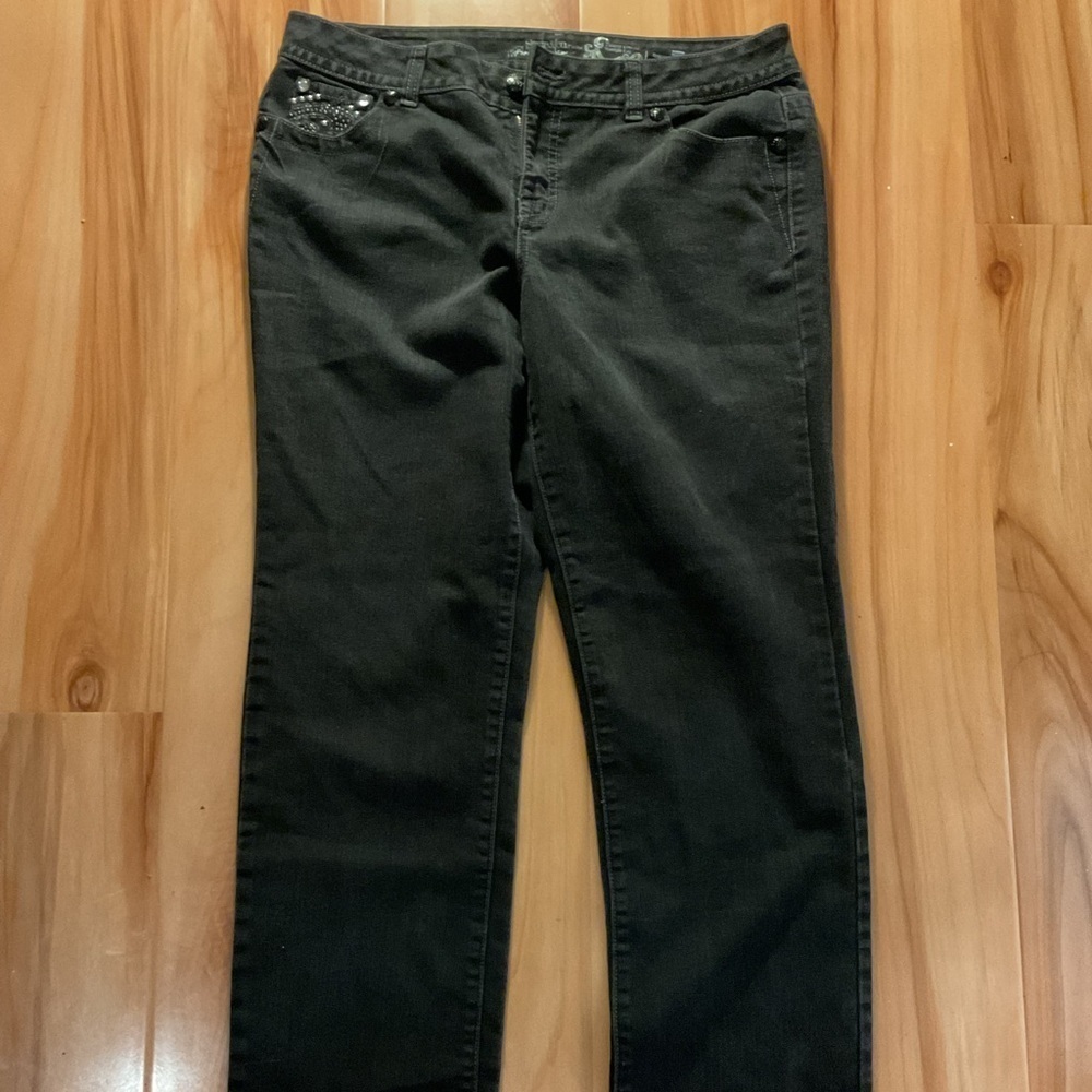 Style & Co. Jeweled Women's Black Straight Jeans